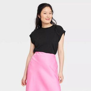 A New Day™ Women's Extended Shoulder T-Shirt Black Size XS